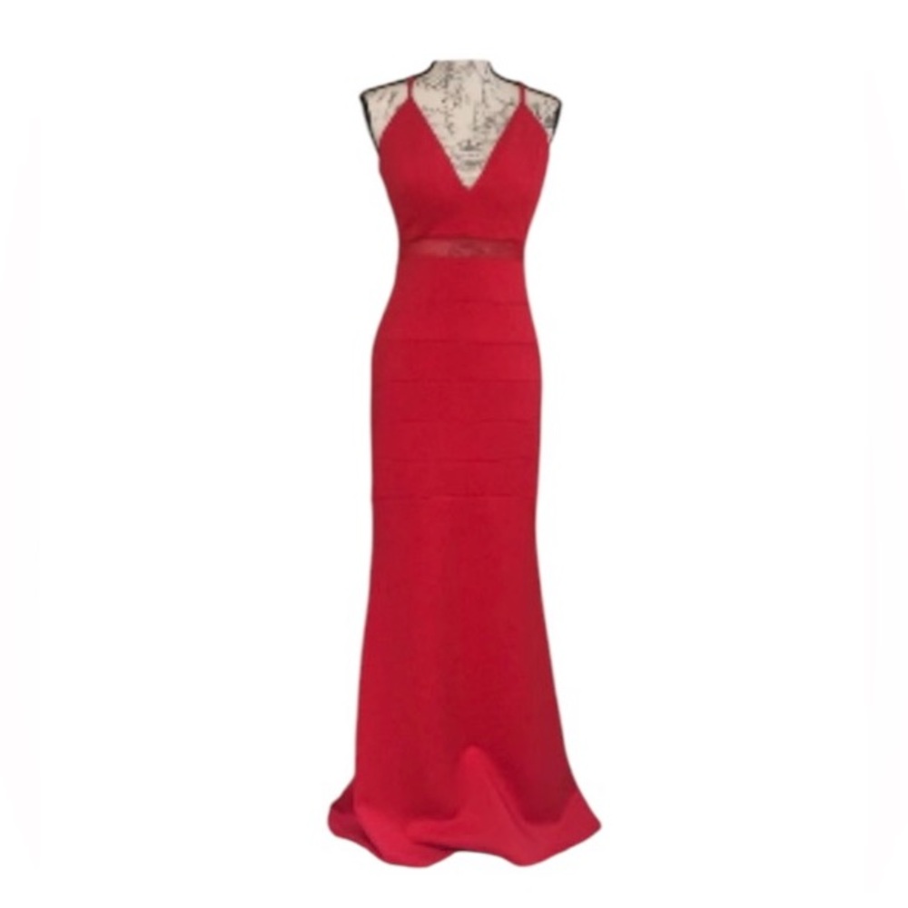 Emerald Sundae Coral Red Dress with Rhinestones on Back Sz(M)